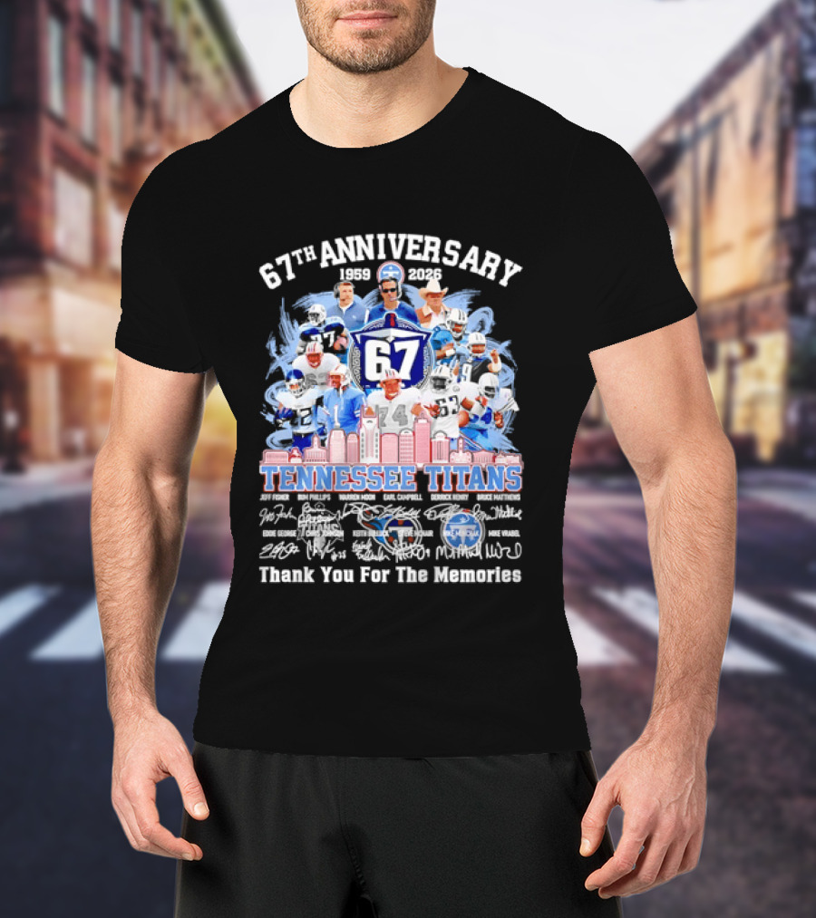 Tennessee Titans 67th Anniversary 1959 2026 Thank You For The Memories Legends T-Shirt