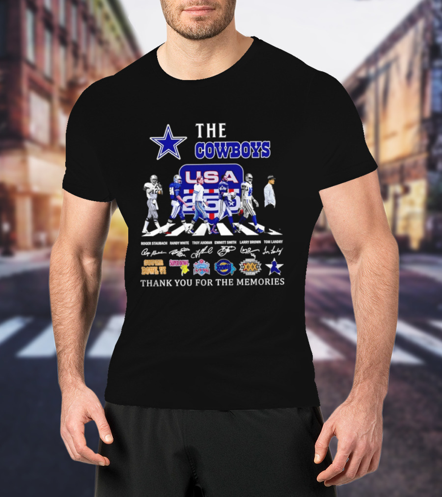 The Dallas Cowboys USA Abbey Road Super Bowl Thank You For The Memories T-Shirt