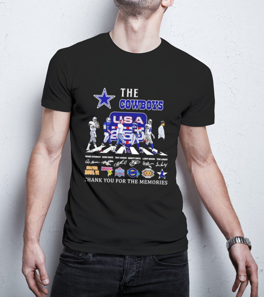 The Dallas Cowboys USA Abbey Road Super Bowl Thank You For The Memories T-Shirt