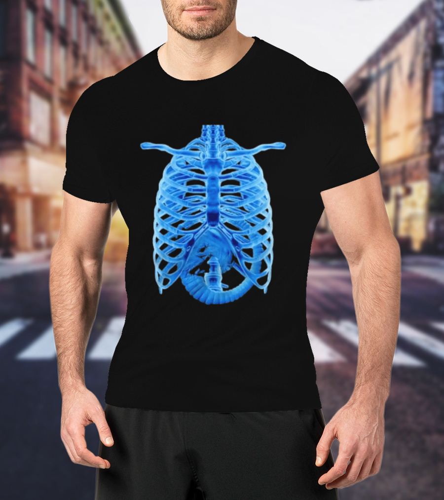 Alien Chestburster X Ray Rib Cage Black T-Shirt