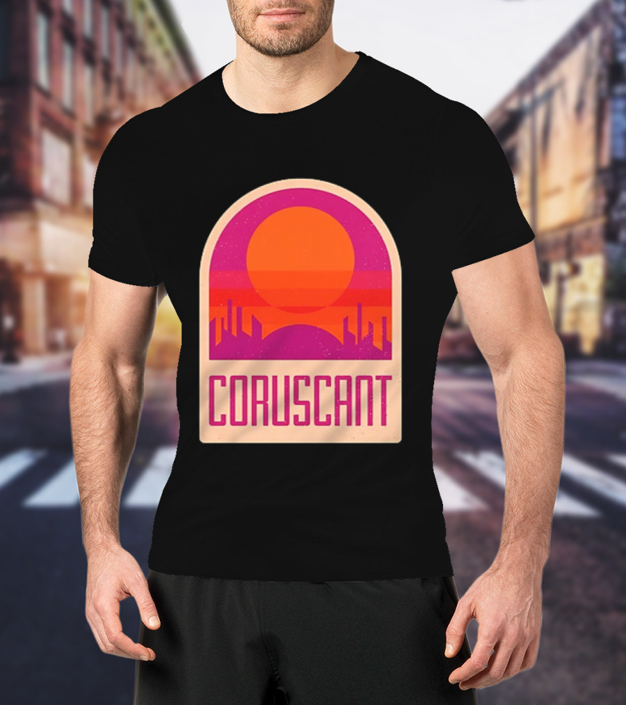 Coruscant Cityscape Star Wars Sci Fi Sunset Scene T-Shirt
