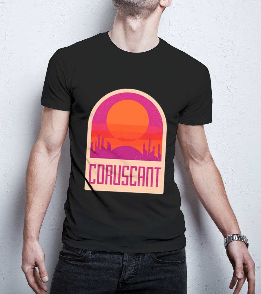 Coruscant Cityscape Star Wars Sci Fi Sunset Scene T-Shirt
