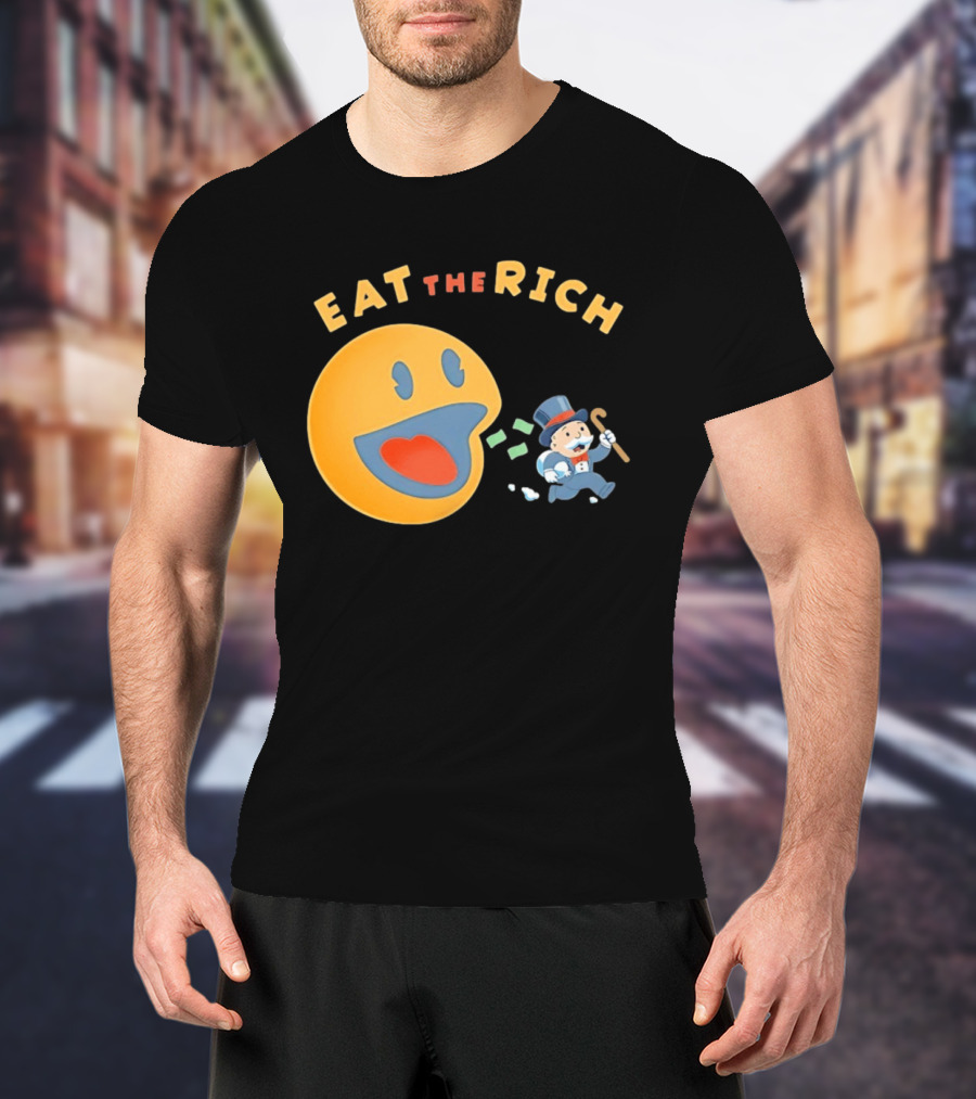 Eat The Rich Monopoly Man Pac Man Capitalism T-Shirt