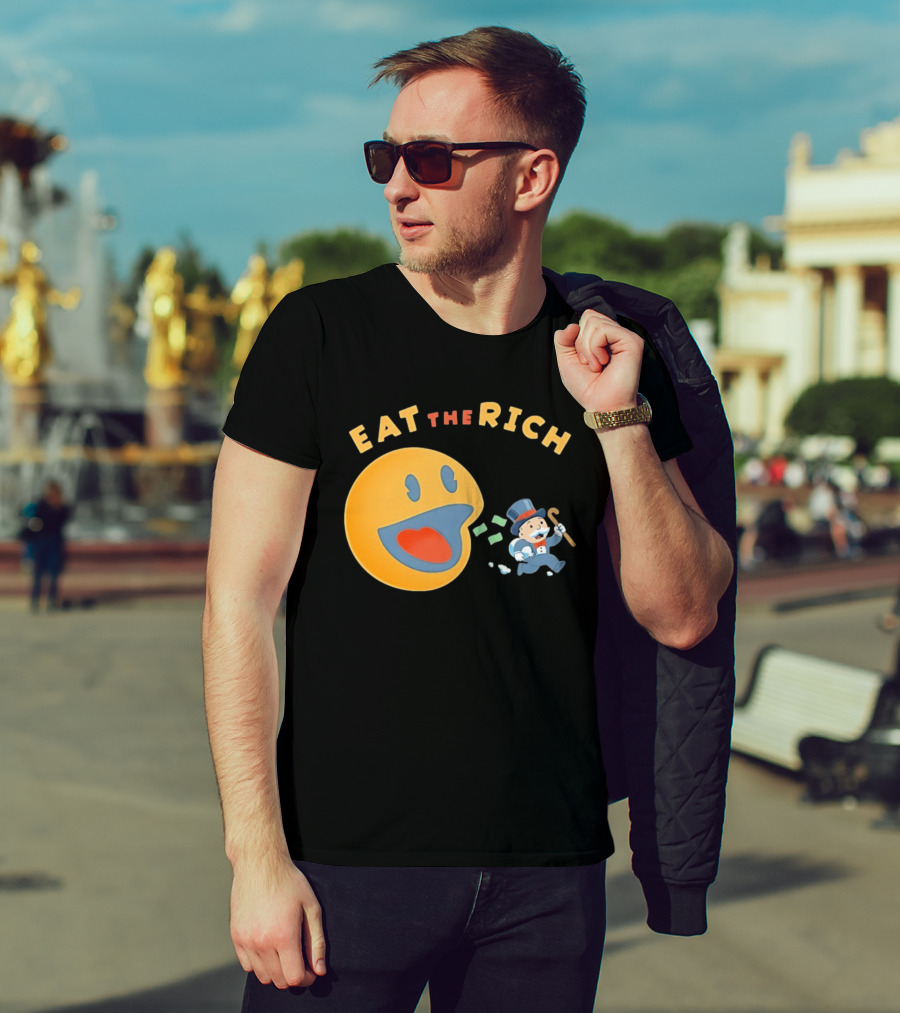 Eat The Rich Monopoly Man Pac Man Capitalism T-Shirt