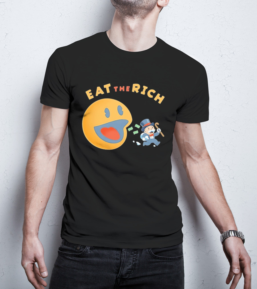 Eat The Rich Monopoly Man Pac Man Capitalism T-Shirt