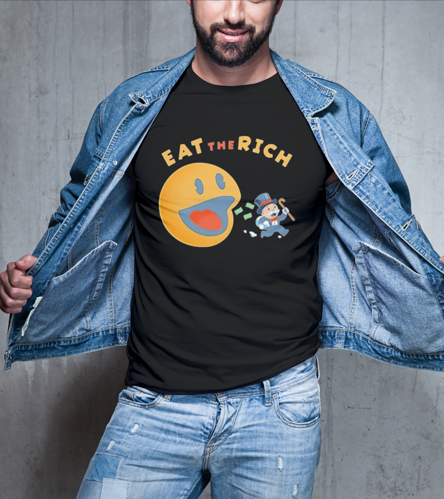 Eat The Rich Monopoly Man Pac Man Capitalism T-Shirt
