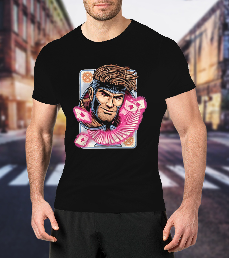 Marvel Gambit X Men Playing Card Super Hero T-Shirt