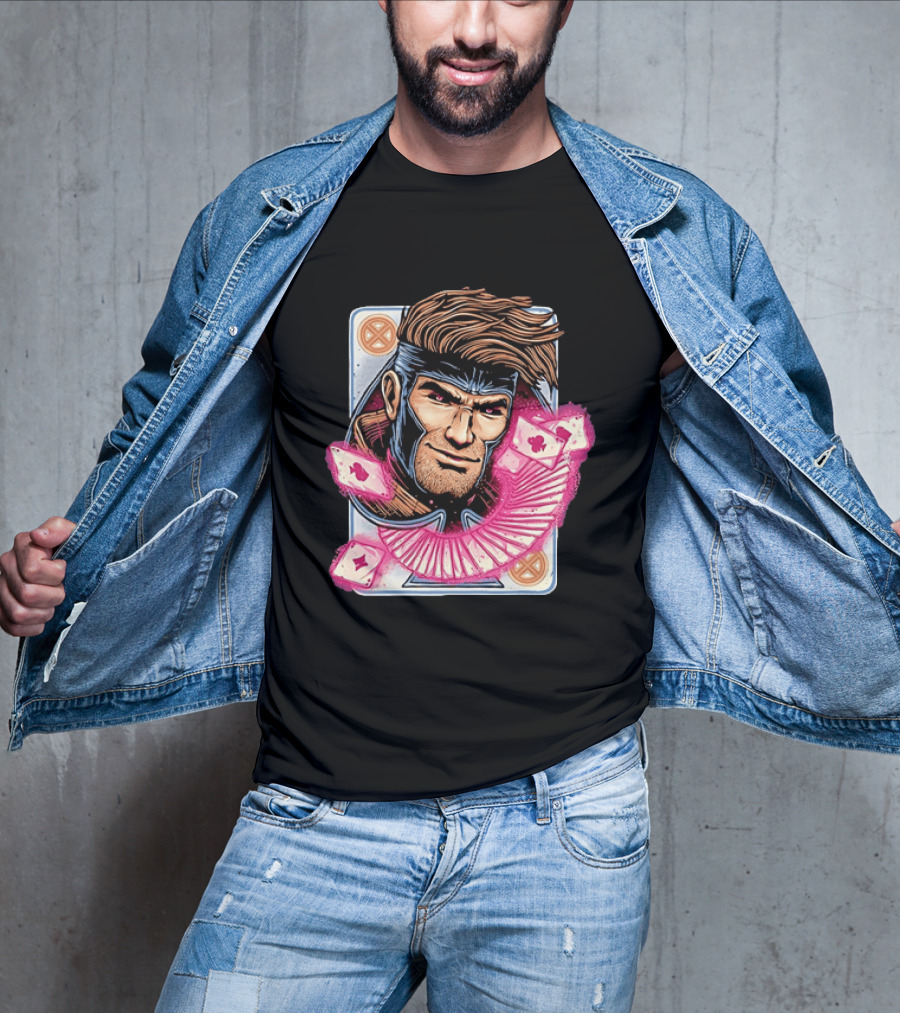 Marvel Gambit X Men Playing Card Super Hero T-Shirt