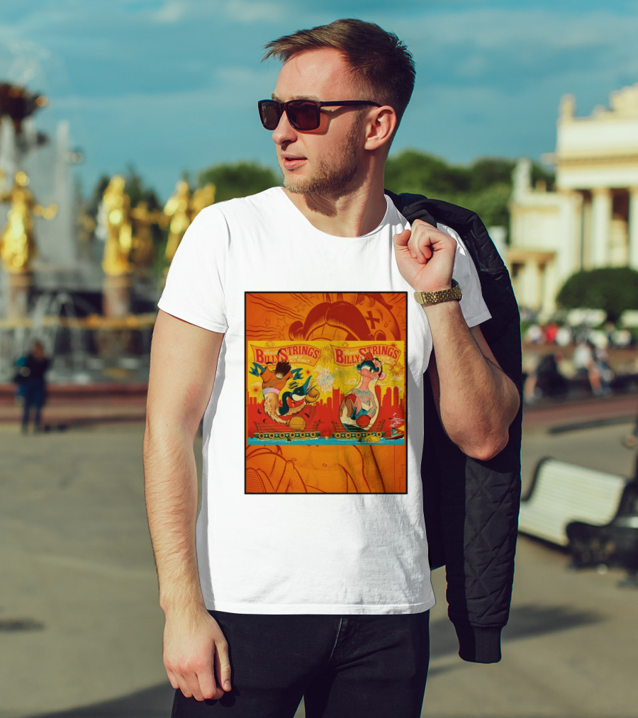 Billy Strings Greatest Show Of All Time Boxing Panels Playful Cartoon T-Shirt