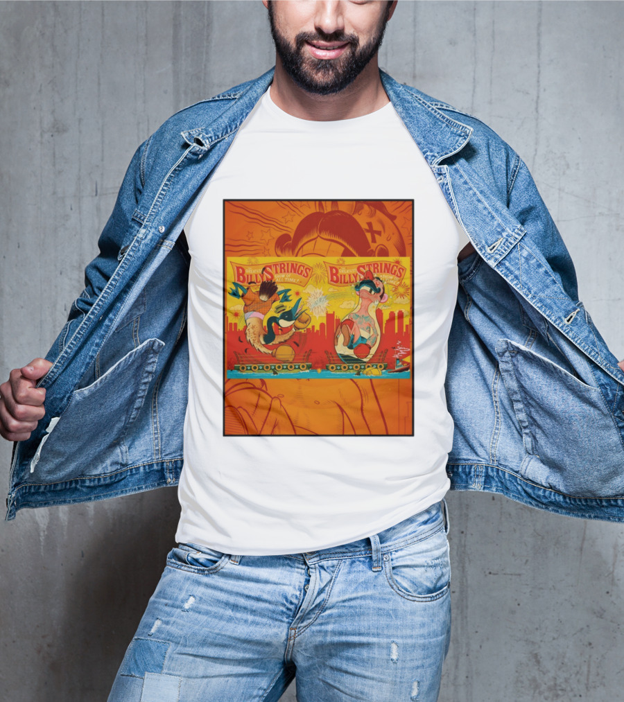 Billy Strings Greatest Show Of All Time Boxing Panels Playful Cartoon T-Shirt