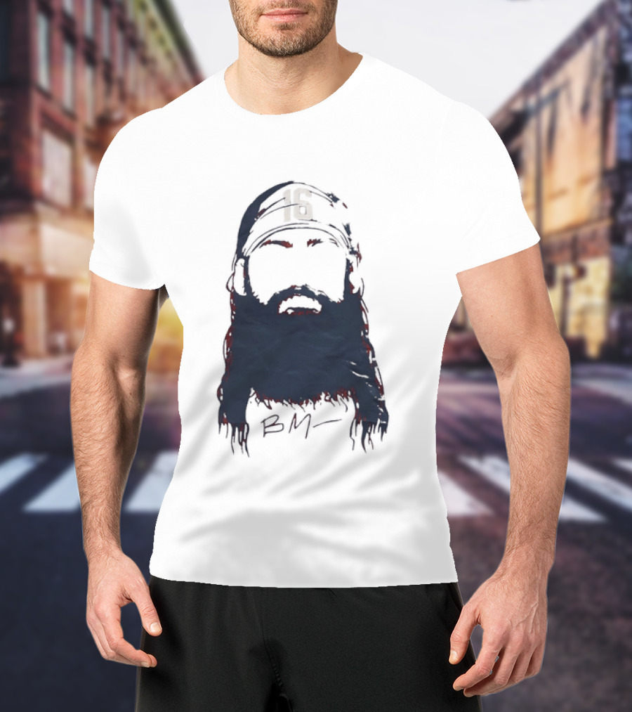 Brandon Marsh 16 Philadelphia Phillies Beard Silhouette BM Cap T-Shirt