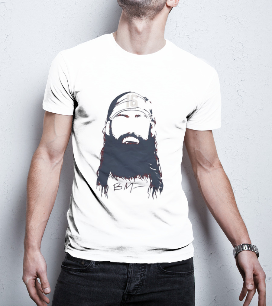 Brandon Marsh 16 Philadelphia Phillies Beard Silhouette BM Cap T-Shirt