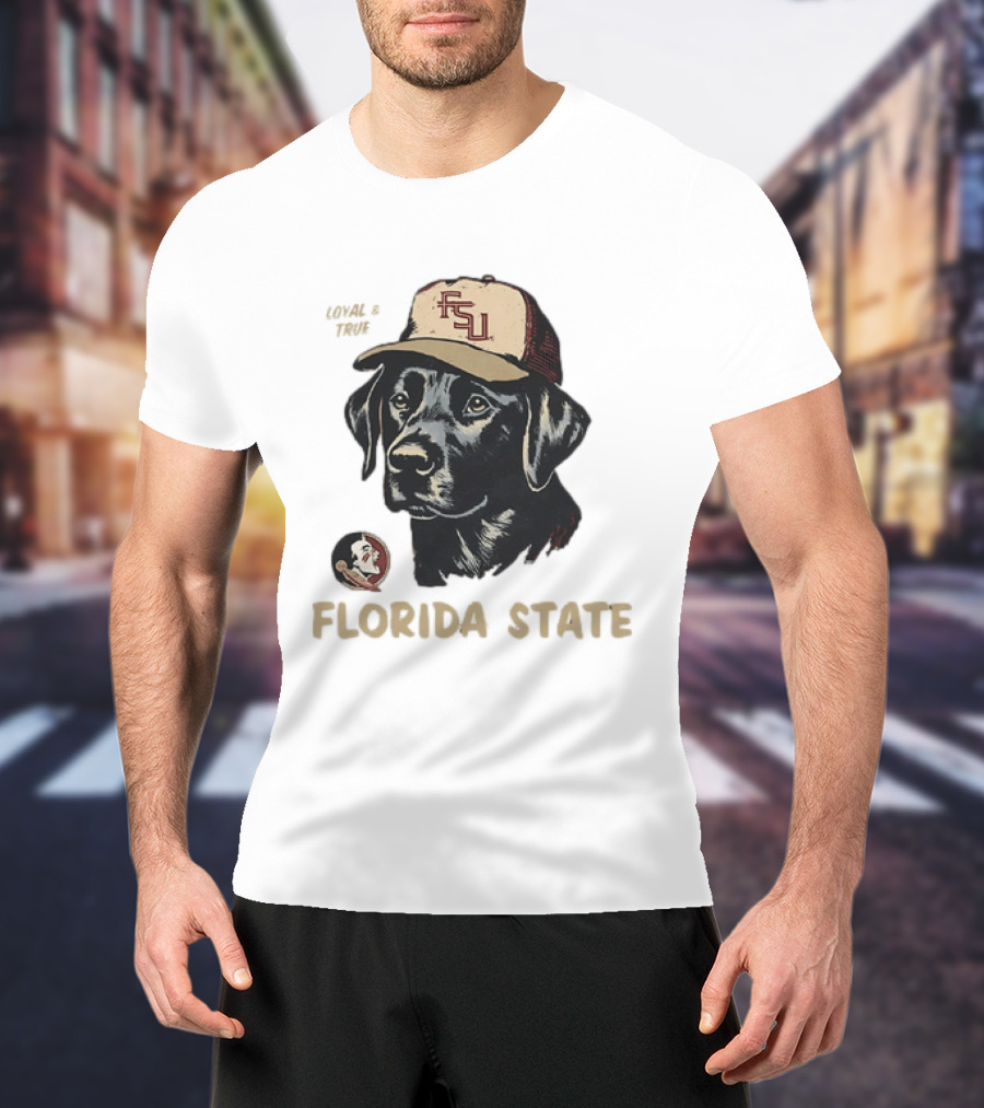 Florida State Loyal And True Labrador Retriever FSU Hat Fan Gear T-Shirt