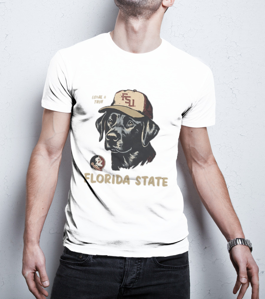 Florida State Loyal And True Labrador Retriever FSU Hat Fan Gear T-Shirt