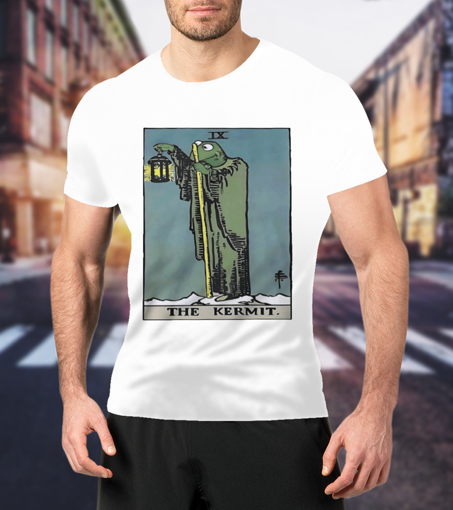 Kermit Tarot Card IX The Hermit Muppets Lantern T-Shirt