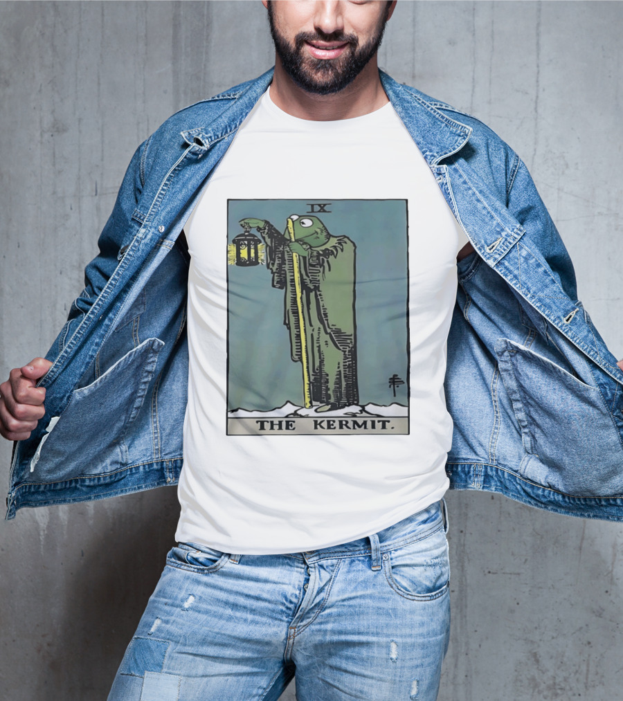 Kermit Tarot Card IX The Hermit Muppets Lantern T-Shirt