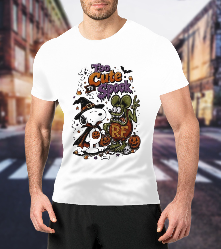 Too Cute To Spook Peanuts Snoopy X Rat Fink Halloween T-Shirt