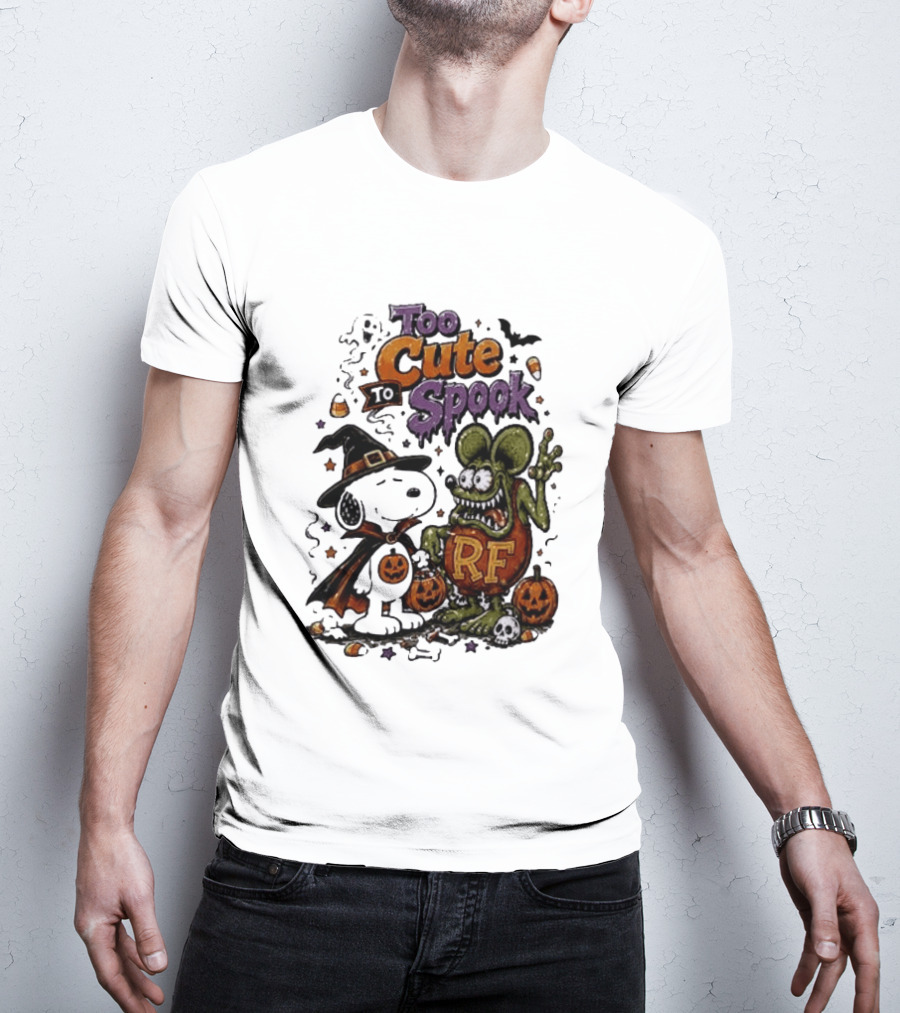 Too Cute To Spook Peanuts Snoopy X Rat Fink Halloween T-Shirt