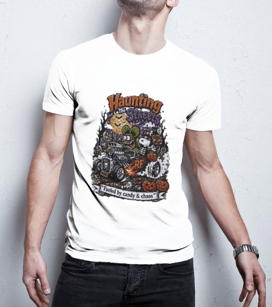 Peanuts Snoopy X Rat Fink Haunting The Streets Fueled By Candy & Chaos Halloween T-Shirt