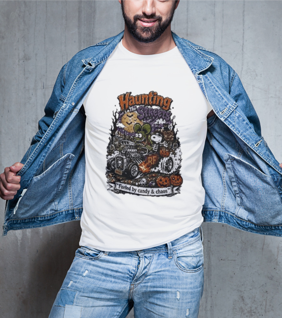 Peanuts Snoopy X Rat Fink Haunting The Streets Fueled By Candy & Chaos Halloween T-Shirt
