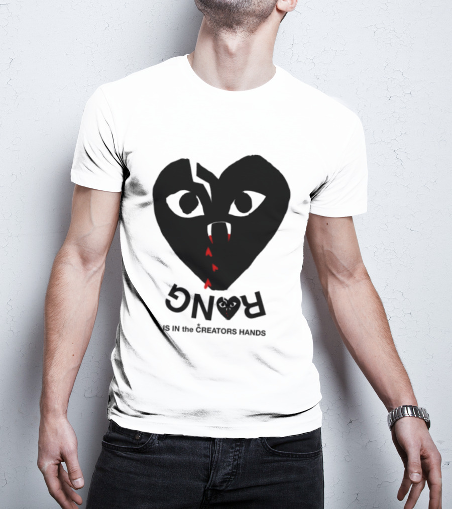 Revenge Store Rvg White Heart Eyes Fangs Red Drip T-Shirt