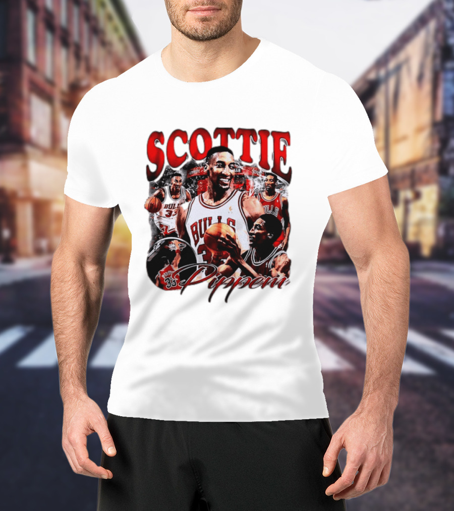 Scottie Pippen Chicago Bulls Basketball Legend 33 T-Shirt