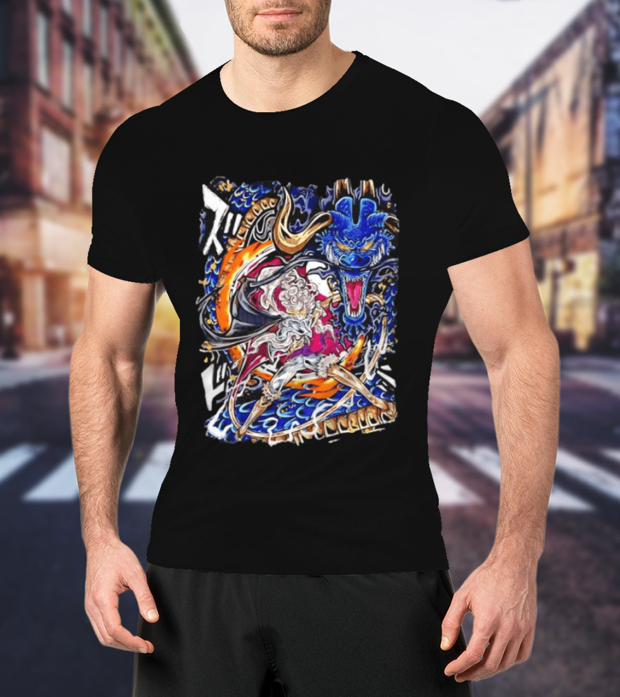 Monkey D Luffy Gear 5 Vs Kaido Epic One Piece Anime Manga Battle Scene T-Shirt
