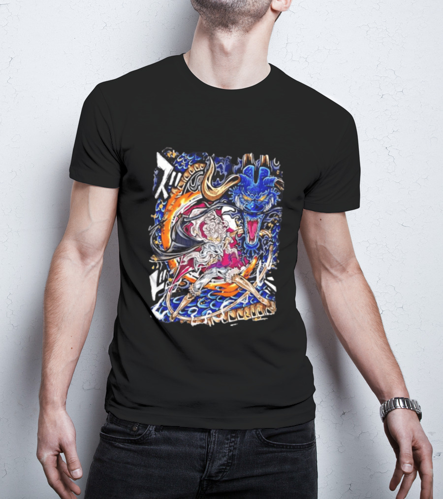 Monkey D Luffy Gear 5 Vs Kaido Epic One Piece Anime Manga Battle Scene T-Shirt