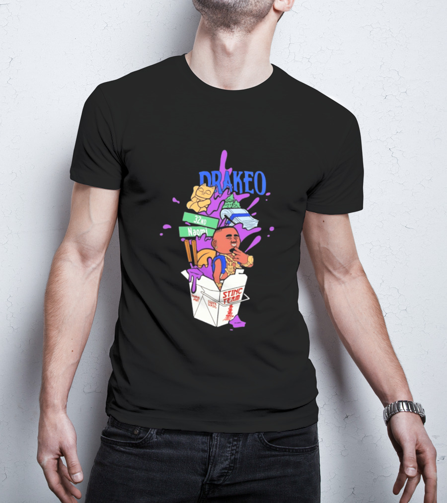 Drakeo The Ruler Stinc Team 32nd Naomi Lucky Cat And Chopsticks T-Shirt
