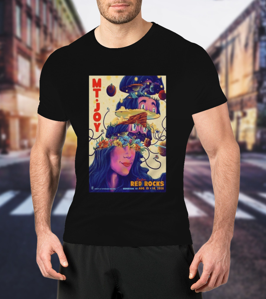 Mt. Joy Live Red Rocks Amphitheatre Morrison CO Aug 13 14 2026 Cosmic Landscape T-Shirt