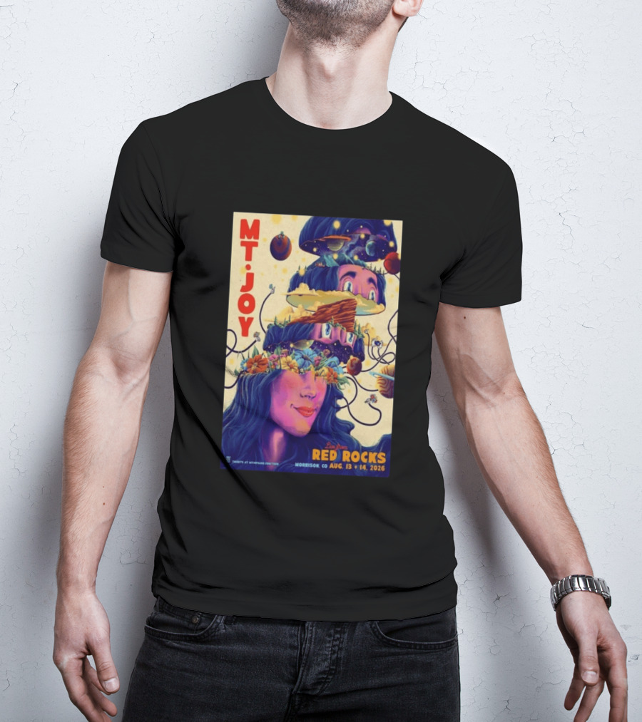 Mt. Joy Live Red Rocks Amphitheatre Morrison CO Aug 13 14 2026 Cosmic Landscape T-Shirt