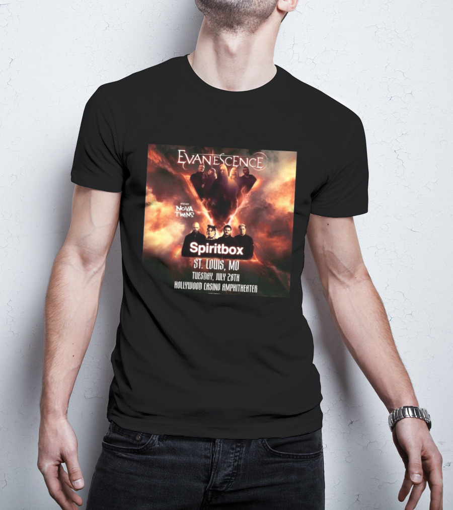 Evanescence Nova Twins Spiritbox Concert St. Louis MO July 28 Hollywood Casino Amphitheater T-Shirt