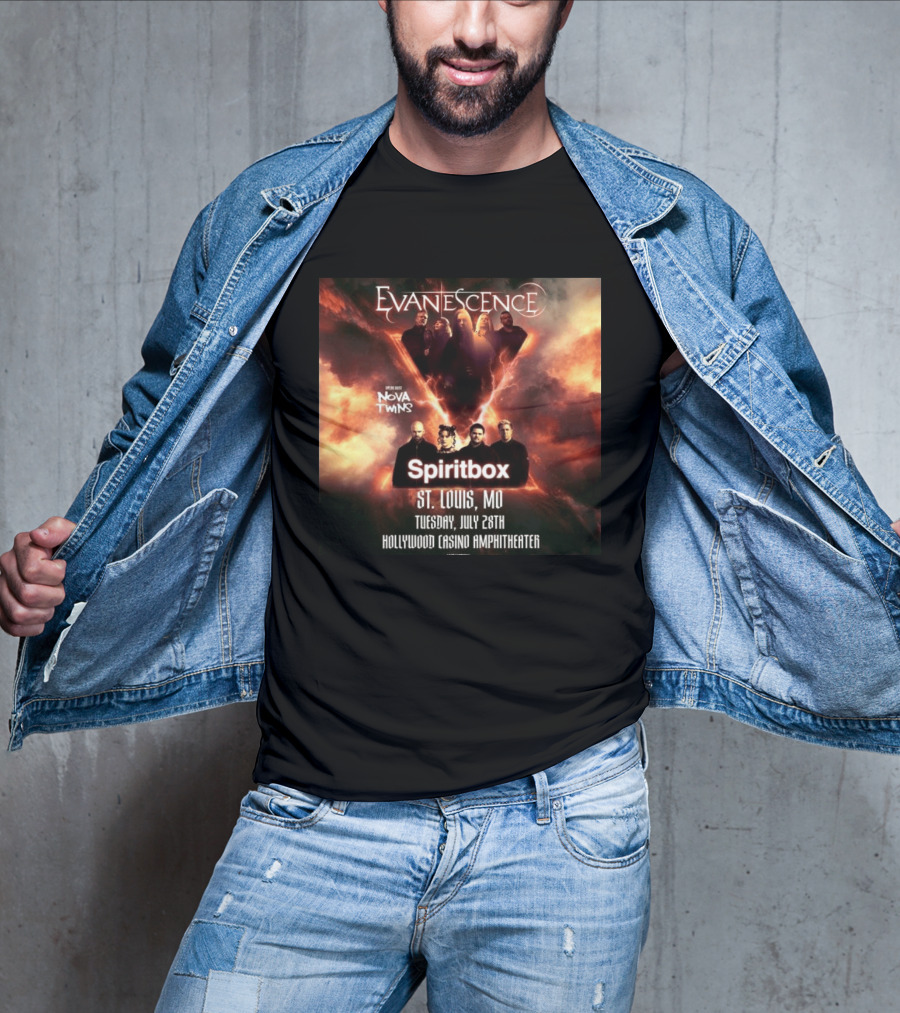 Evanescence Nova Twins Spiritbox Concert St. Louis MO July 28 Hollywood Casino Amphitheater T-Shirt