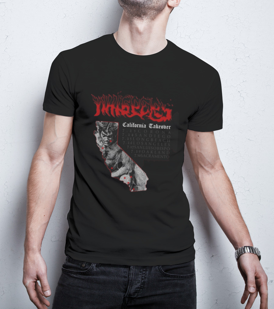 Pleasures Whispers California Takeover Tour Corona San Diego Long Beach Los Angeles San Luis Obispo Oakland Sacramento T-Shirt