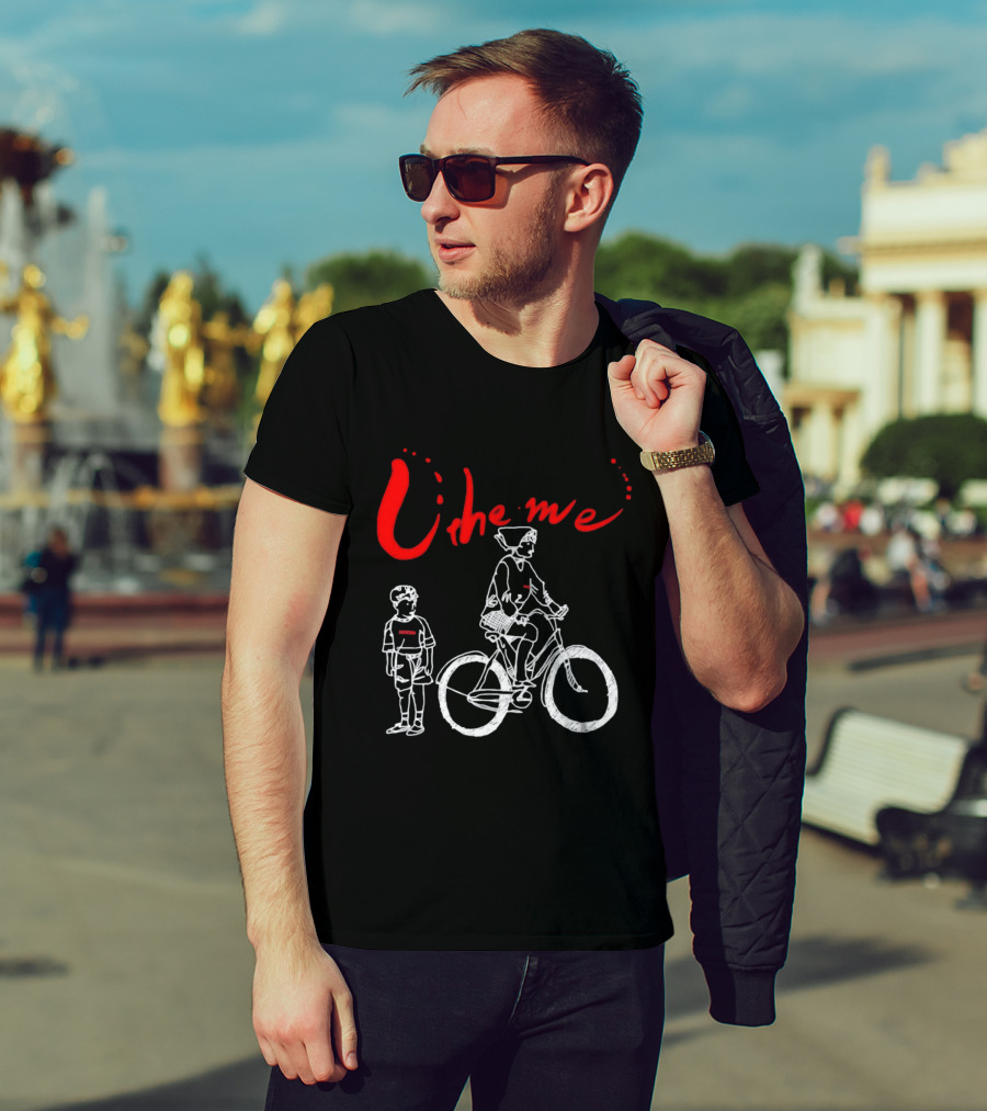 Utheme Rider And Standing Boy Cycling Sport Scene T-Shirt