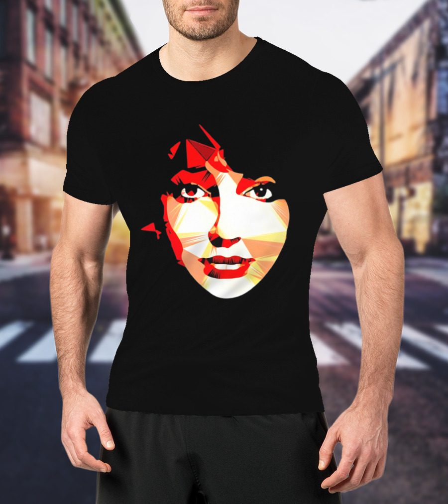 Kate Bush Geometric Pop Singer Red Orange Faceted T-Shirt