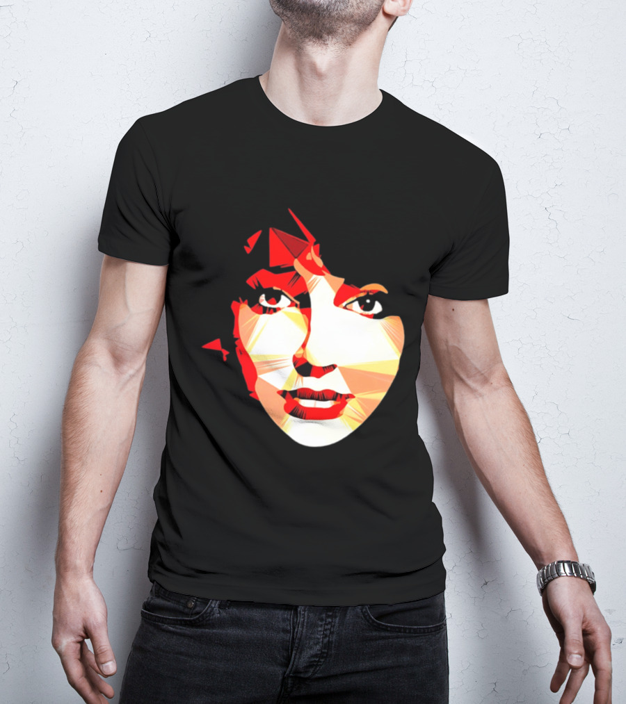 Kate Bush Geometric Pop Singer Red Orange Faceted T-Shirt