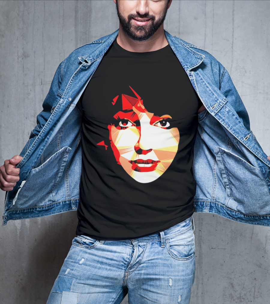 Kate Bush Geometric Pop Singer Red Orange Faceted T-Shirt