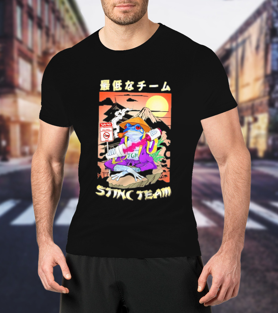Stinc Team TGF Frog Smoking Japanese T-Shirt