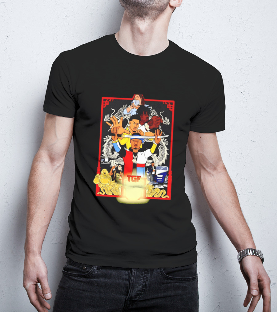 TGF Stinc Team Collage Streetwear Urban Dragons And Cars T-Shirt