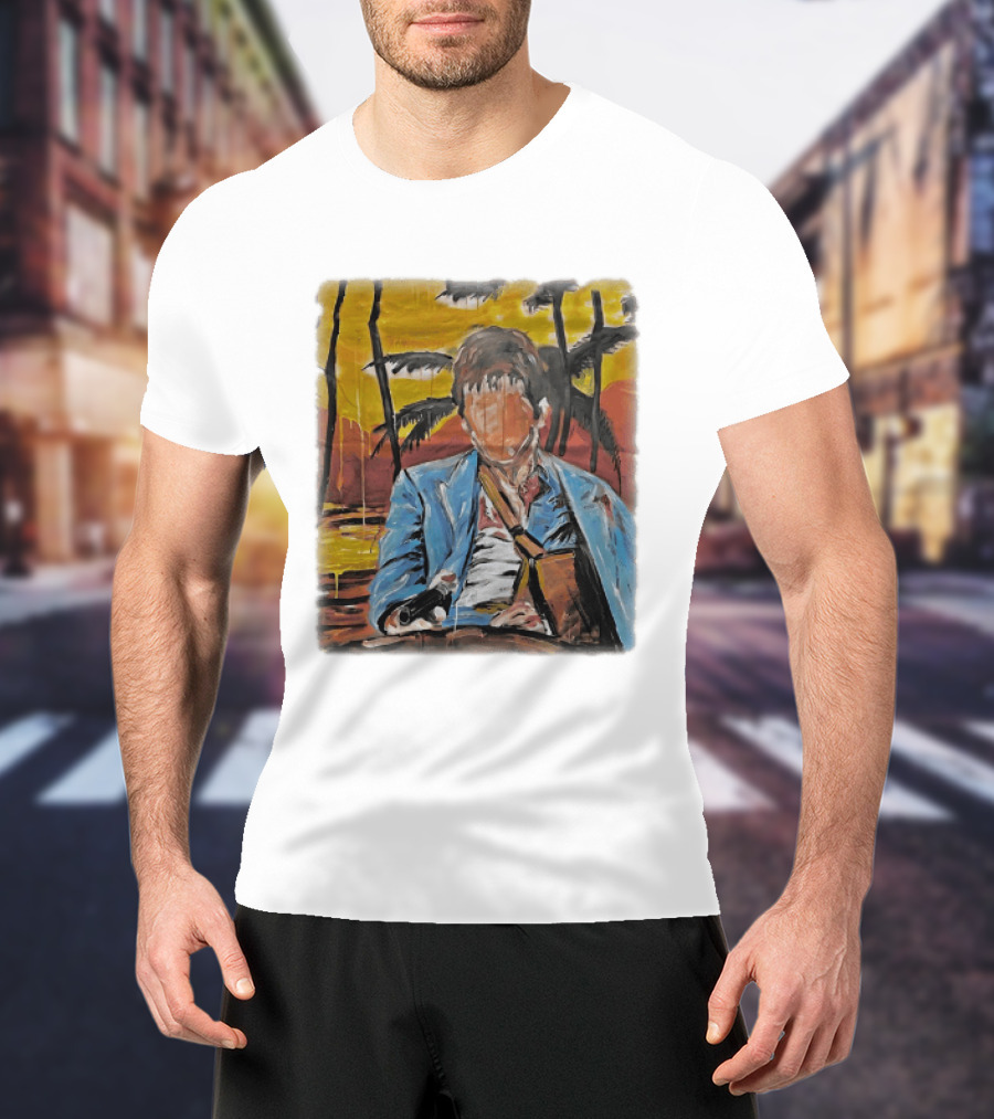 Al Pacino Tony Montana Scarface Oil Painting T-Shirt
