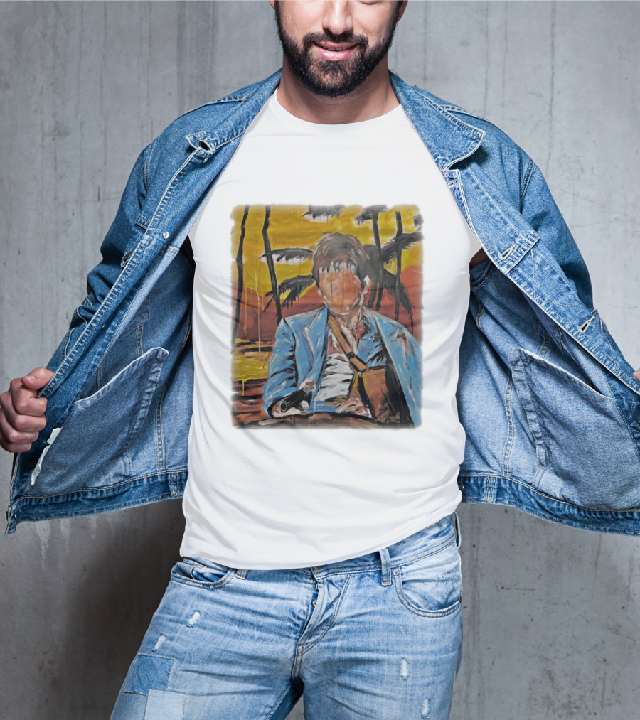 Al Pacino Tony Montana Scarface Oil Painting T-Shirt