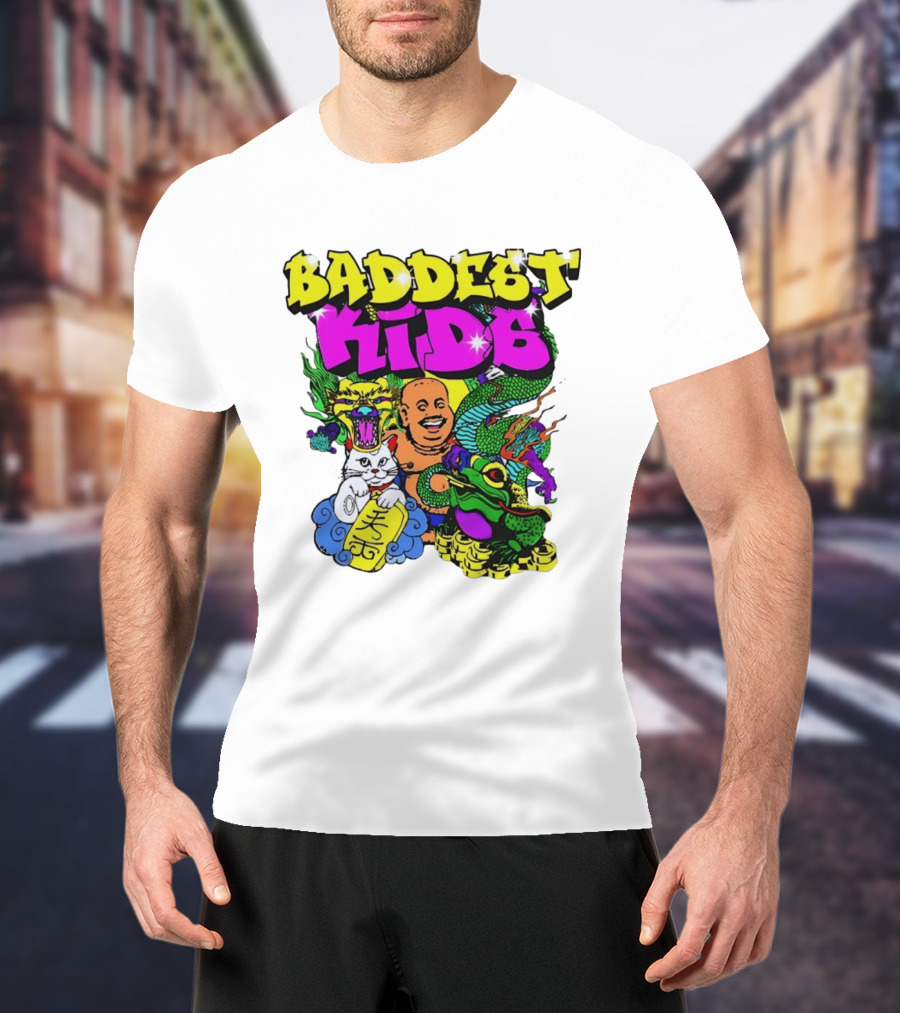 Baddest Kids Buddha Dragon Cat Frog T-Shirt