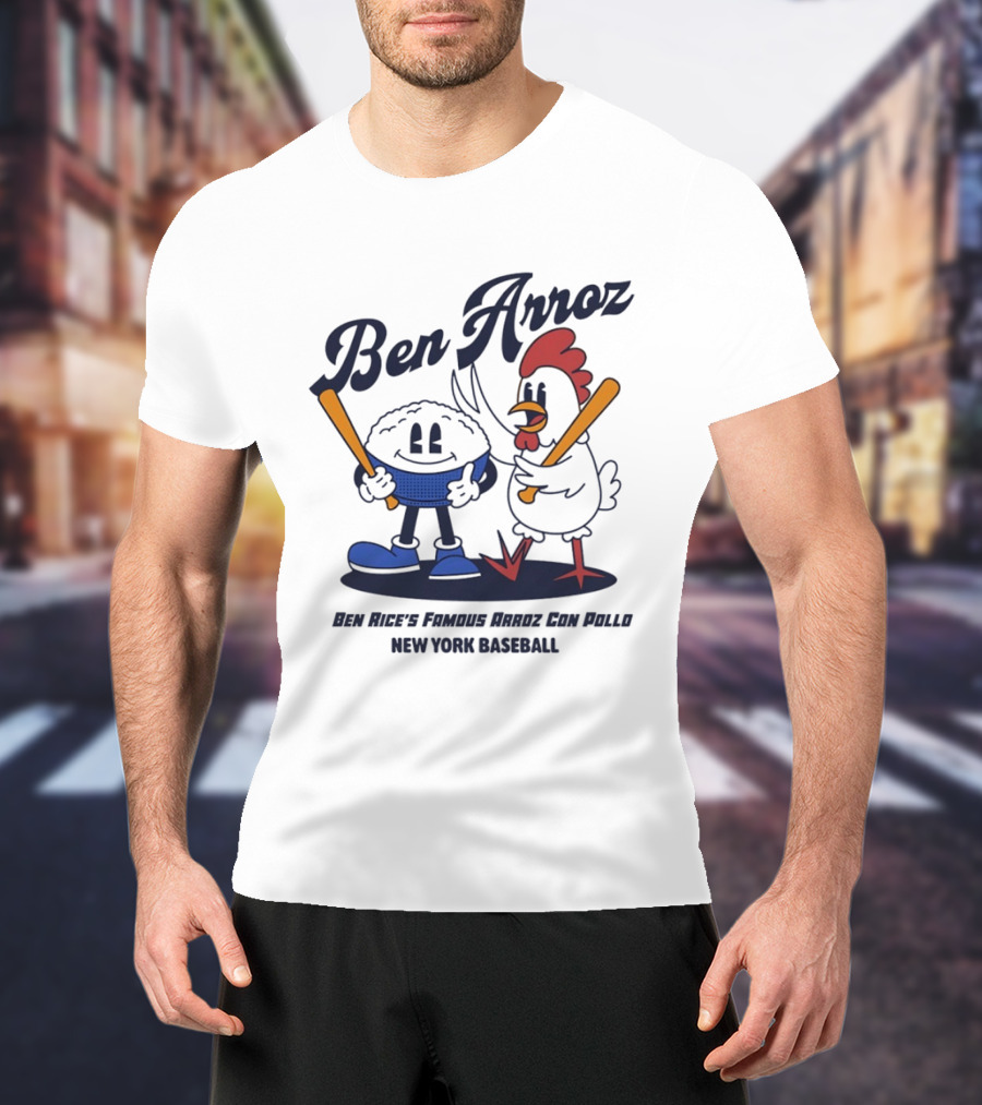 Ben Arroz Ben Rice's Famous Arroz Con Pollo New York Baseball T-Shirt