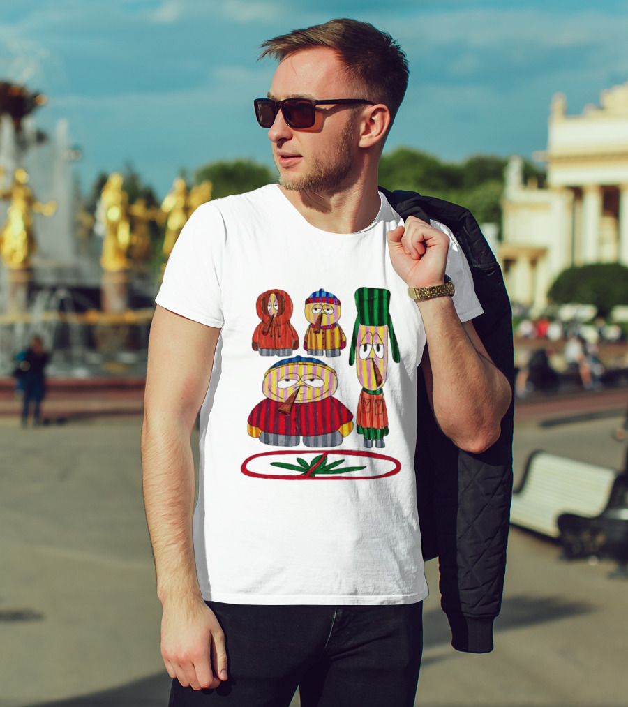 Cartman Stan Kyle Kenny South Park Characters Smoking No Weed Prohibition T-Shirt