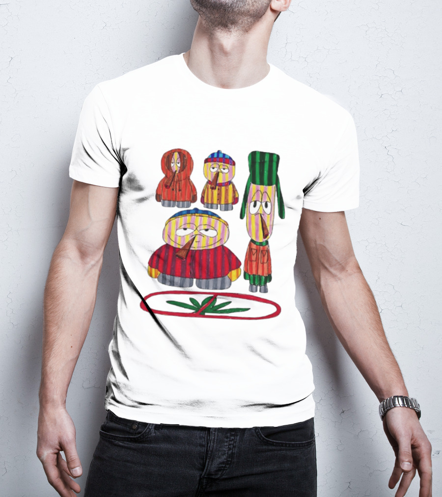 Cartman Stan Kyle Kenny South Park Characters Smoking No Weed Prohibition T-Shirt
