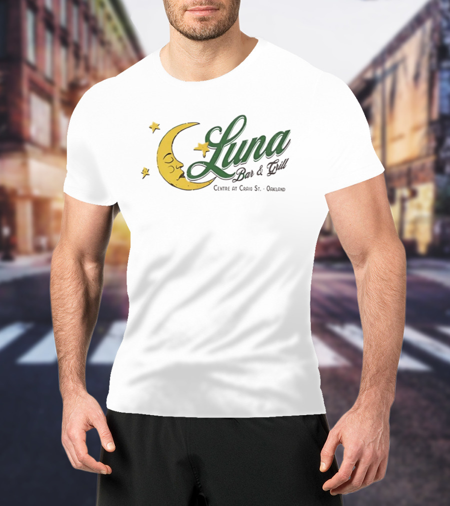 Luna Bar And Grill Centre At Craig St Oakland Moon And Stars T-Shirt