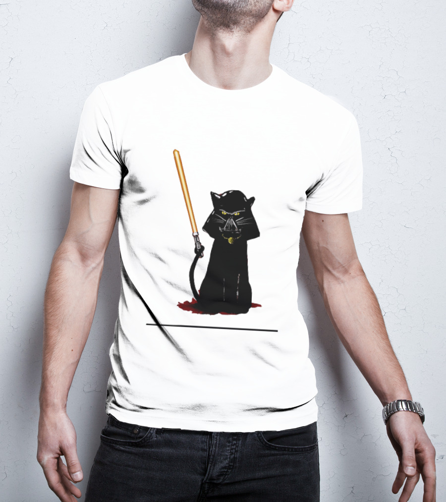 Darth Vader Cat Lightsaber Star Wars T-Shirt