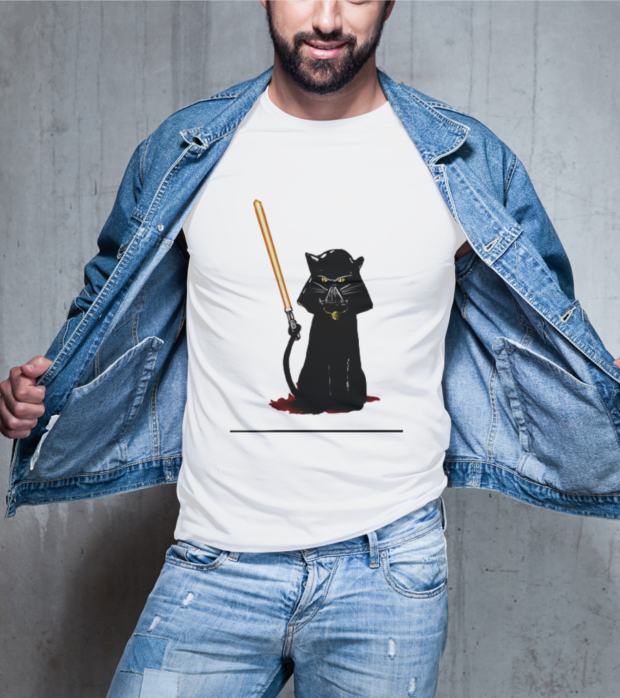Darth Vader Cat Lightsaber Star Wars T-Shirt