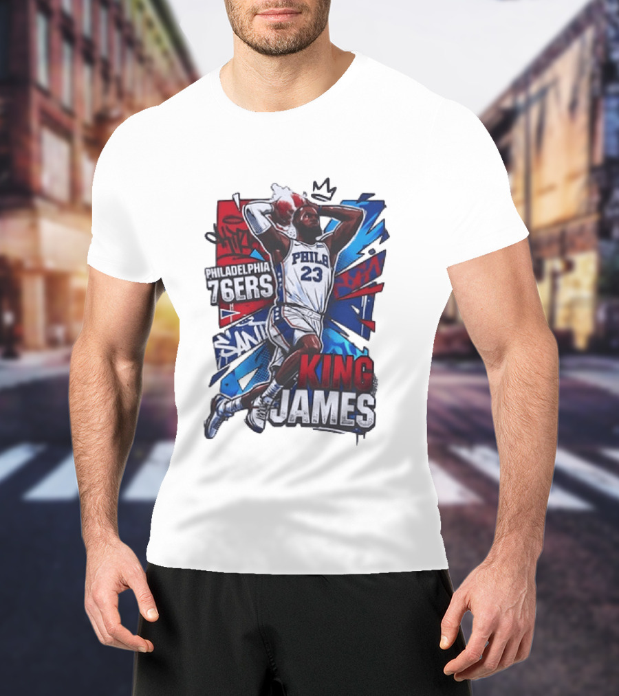 Philadelphia 76ers King James 23 Basketball Dynamic Dunk T-Shirt